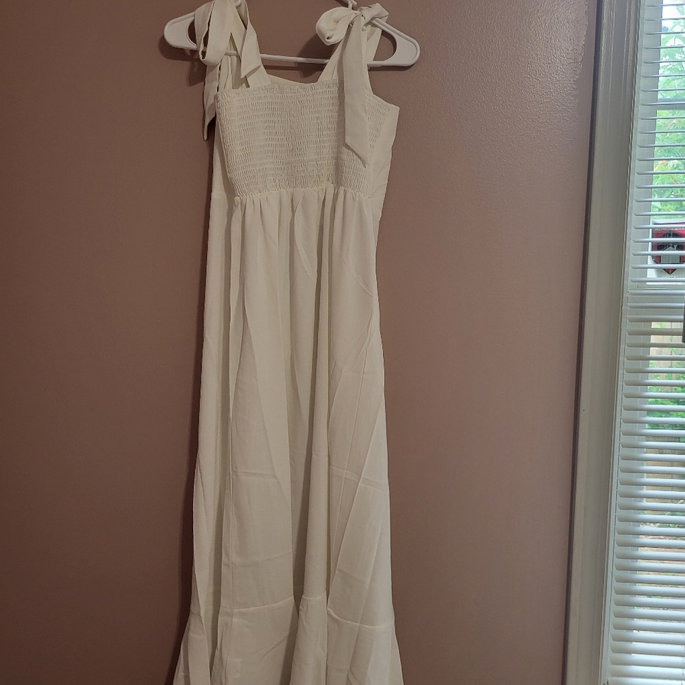 LYANER Spaghetti Strap Sleeveless dress High Waist Split Ruffle - Picture 6 of 6